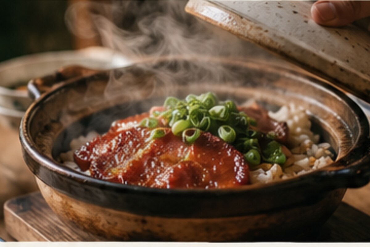 湯気立つ煲仔飯のイメージ